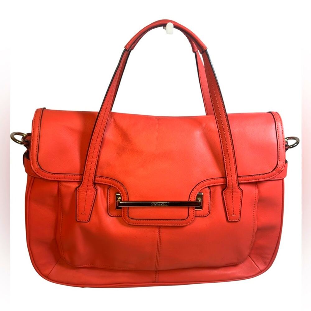 Coach Salmon Leather Two-Way Satchel with Silver-tone Hardware ~ Excellent ~